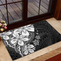 Polynesia Romantic Valentine Rubber Doormat Sea Turtle Couple With Black Plumeria LT05 - Polynesian Pride