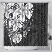Polynesia Romantic Valentine Shower Curtain Sea Turtle Couple With Black Plumeria LT05 - Polynesian Pride