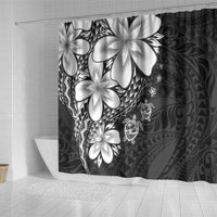 Polynesia Romantic Valentine Shower Curtain Sea Turtle Couple With Black Plumeria LT05 - Polynesian Pride