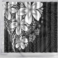 Polynesia Romantic Valentine Shower Curtain Sea Turtle Couple With Black Plumeria LT05 - Polynesian Pride