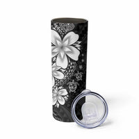Polynesia Romantic Valentine Skinny Tumbler Sea Turtle Couple With Black Plumeria LT05 - Polynesian Pride