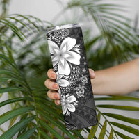 Polynesia Romantic Valentine Skinny Tumbler Sea Turtle Couple With Black Plumeria LT05 - Polynesian Pride