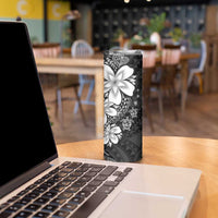 Polynesia Romantic Valentine Skinny Tumbler Sea Turtle Couple With Black Plumeria LT05 - Polynesian Pride