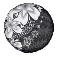 Polynesia Romantic Valentine Spare Tire Cover Sea Turtle Couple With Black Plumeria LT05 - Polynesian Pride