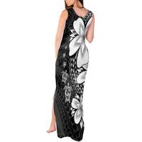 Polynesia Romantic Valentine Tank Maxi Dress Sea Turtle Couple With Black Plumeria LT05 - Polynesian Pride