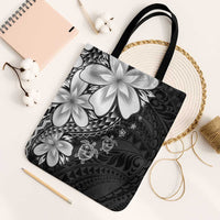 Polynesia Romantic Valentine Tote Bag Sea Turtle Couple With Black Plumeria LT05 Black Strap One Size Black - Polynesian Pride