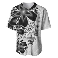 Polynesia Romantic Valentine Baseball Jersey Sea Turtle Couple With White Plumeria LT05 White - Polynesian Pride
