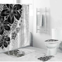 Polynesia Romantic Valentine Bathroom Set Sea Turtle Couple With White Plumeria LT05 Bathroom Set (4 pcs) White - Polynesian Pride