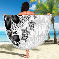 Polynesia Romantic Valentine Beach Blanket Sea Turtle Couple With White Plumeria LT05 - Polynesian Pride