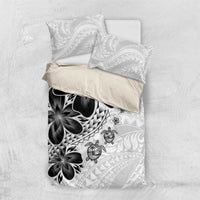 Polynesia Romantic Valentine Bedding Set Sea Turtle Couple With White Plumeria LT05 US Twin 172cm x 218cm White - Polynesian Pride