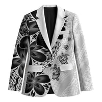 Polynesia Romantic Valentine Blazer Sea Turtle Couple With White Plumeria LT05 Unisex White - Polynesian Pride
