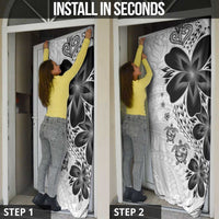 Polynesia Romantic Valentine Door Cover Sea Turtle Couple With White Plumeria LT05 - Polynesian Pride