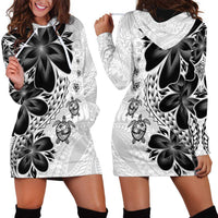 Polynesia Romantic Valentine Hoodie Dress Sea Turtle Couple With White Plumeria LT05 - Polynesian Pride