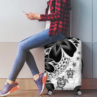 Polynesia Romantic Valentine Luggage Cover Sea Turtle Couple With White Plumeria LT05 - Polynesian Pride