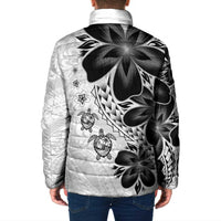 Polynesia Romantic Valentine Padded Jacket Sea Turtle Couple With White Plumeria LT05 - Polynesian Pride