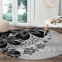 Polynesia Romantic Valentine Round Carpet Sea Turtle Couple With White Plumeria LT05 - Polynesian Pride