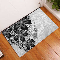 Polynesia Romantic Valentine Rubber Doormat Sea Turtle Couple With White Plumeria LT05 - Polynesian Pride