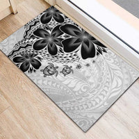 Polynesia Romantic Valentine Rubber Doormat Sea Turtle Couple With White Plumeria LT05 - Polynesian Pride