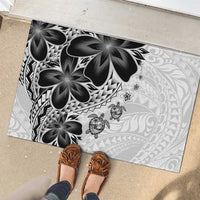 Polynesia Romantic Valentine Rubber Doormat Sea Turtle Couple With White Plumeria LT05 - Polynesian Pride