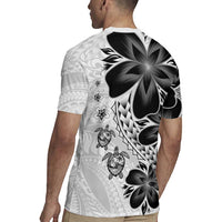 Polynesia Romantic Valentine Rugby Jersey Sea Turtle Couple With White Plumeria LT05 - Polynesian Pride