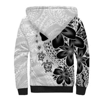 Polynesia Romantic Valentine Sherpa Hoodie Sea Turtle Couple With White Plumeria LT05 - Polynesian Pride