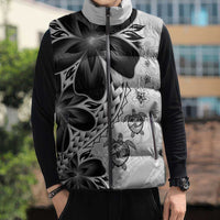 Polynesia Romantic Valentine Sleeveless Puffer Jacket Sea Turtle Couple With White Plumeria LT05 - Polynesian Pride
