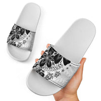 Polynesia Romantic Valentine Slide Sandals Sea Turtle Couple With White Plumeria LT05 - Polynesian Pride