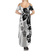 Polynesia Romantic Valentine Summer Maxi Dress Sea Turtle Couple With White Plumeria LT05 - Polynesian Pride