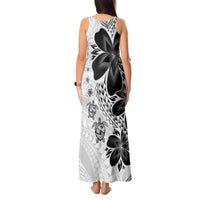 Polynesia Romantic Valentine Tank Maxi Dress Sea Turtle Couple With White Plumeria LT05 - Polynesian Pride