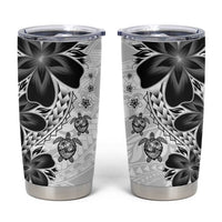 Polynesia Romantic Valentine Tumbler Cup Sea Turtle Couple With White Plumeria LT05 White - Polynesian Pride