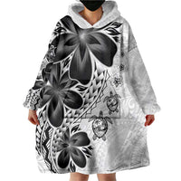 Polynesia Romantic Valentine Wearable Blanket Hoodie Sea Turtle Couple With White Plumeria LT05 - Polynesian Pride