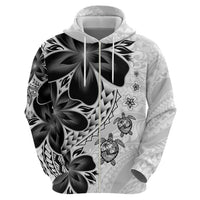 Polynesia Romantic Valentine Zip Hoodie Sea Turtle Couple With White Plumeria LT05 - Polynesian Pride