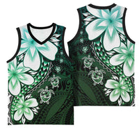 Polynesia Romantic Valentine Basketball Jersey Sea Turtle Couple With Aqua Gradient Plumeria LT05 - Polynesian Pride