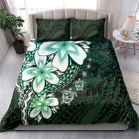 Polynesia Romantic Valentine Bedding Set Sea Turtle Couple With Aqua Gradient Plumeria LT05 - Polynesian Pride