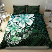 Polynesia Romantic Valentine Bedding Set Sea Turtle Couple With Aqua Gradient Plumeria LT05 - Polynesian Pride