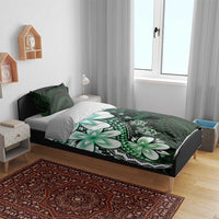 Polynesia Romantic Valentine Bedding Set Sea Turtle Couple With Aqua Gradient Plumeria LT05 - Polynesian Pride
