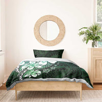 Polynesia Romantic Valentine Bedding Set Sea Turtle Couple With Aqua Gradient Plumeria LT05 - Polynesian Pride