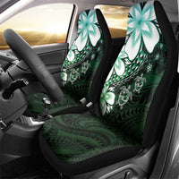 Polynesia Romantic Valentine Car Seat Cover Sea Turtle Couple With Aqua Gradient Plumeria LT05 - Polynesian Pride