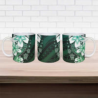 Polynesia Romantic Valentine Ceramic Mug Sea Turtle Couple With Aqua Gradient Plumeria LT05 - Polynesian Pride