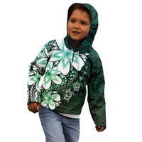 Polynesia Romantic Valentine Kid Hoodie Sea Turtle Couple With Aqua Gradient Plumeria LT05 - Polynesian Pride