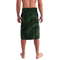 Polynesia Romantic Valentine Lavalava Sea Turtle Couple With Aqua Gradient Plumeria LT05 - Polynesian Pride