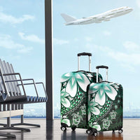 Polynesia Romantic Valentine Luggage Cover Sea Turtle Couple With Aqua Gradient Plumeria LT05 - Polynesian Pride
