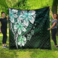 Polynesia Romantic Valentine Quilt Sea Turtle Couple With Aqua Gradient Plumeria LT05 - Polynesian Pride