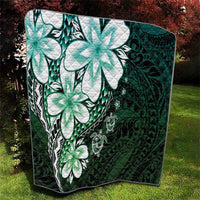 Polynesia Romantic Valentine Quilt Sea Turtle Couple With Aqua Gradient Plumeria LT05 - Polynesian Pride