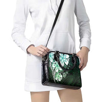 Polynesia Romantic Valentine Shoulder Handbag Sea Turtle Couple With Aqua Gradient Plumeria LT05 - Polynesian Pride