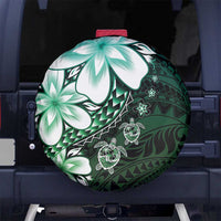 Polynesia Romantic Valentine Spare Tire Cover Sea Turtle Couple With Aqua Gradient Plumeria LT05 No hole Aqua - Polynesian Pride