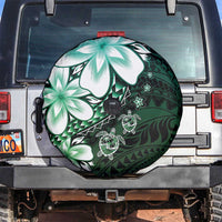 Polynesia Romantic Valentine Spare Tire Cover Sea Turtle Couple With Aqua Gradient Plumeria LT05 Aqua - Polynesian Pride