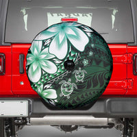Polynesia Romantic Valentine Spare Tire Cover Sea Turtle Couple With Aqua Gradient Plumeria LT05 - Polynesian Pride