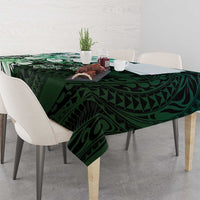 Polynesia Romantic Valentine Tablecloth Sea Turtle Couple With Aqua Gradient Plumeria LT05 - Polynesian Pride