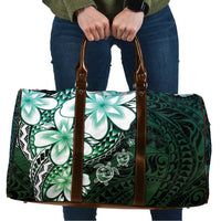 Polynesia Romantic Valentine Travel Bag Sea Turtle Couple With Aqua Gradient Plumeria LT05 Aqua - Polynesian Pride